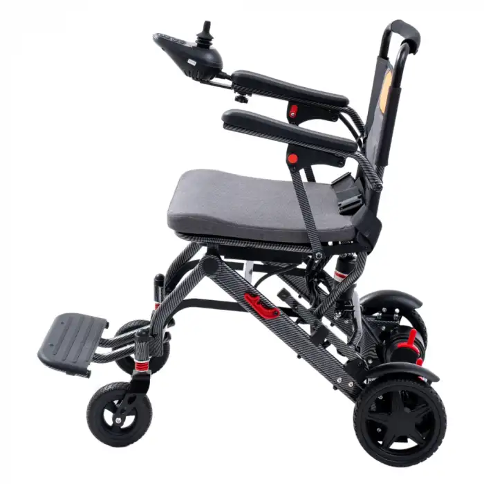 Poylin Hafif Akülü Tekerlekli Sandalye | Katlanabilir, Akıllı Joystick ve Süspansiyon Destekli P198