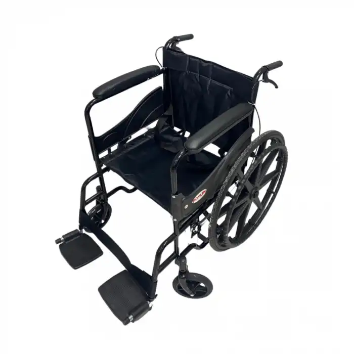 Poylin Ekonomik Tekerlekli Sandalye | Çelik Şase, Katlanabilir ve Antibakteriyel Döşeme P100