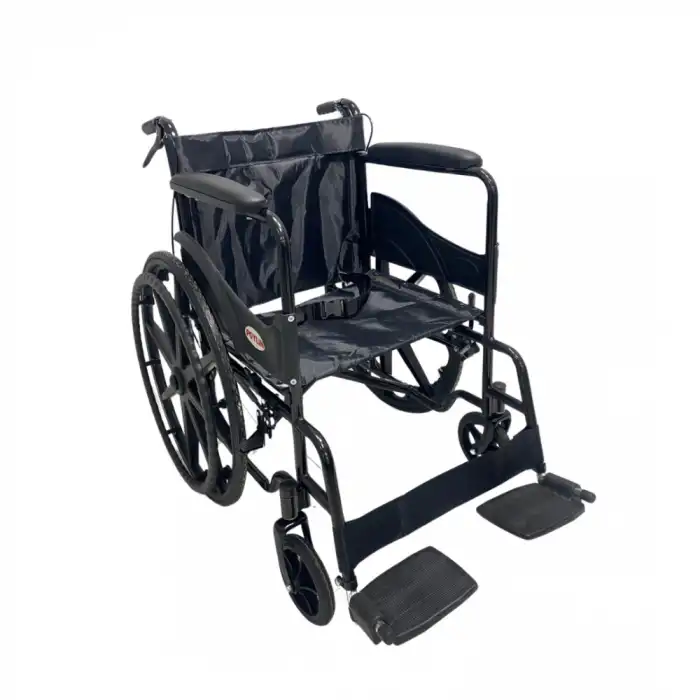 Poylin Ekonomik Tekerlekli Sandalye | Çelik Şase, Katlanabilir ve Antibakteriyel Döşeme P100