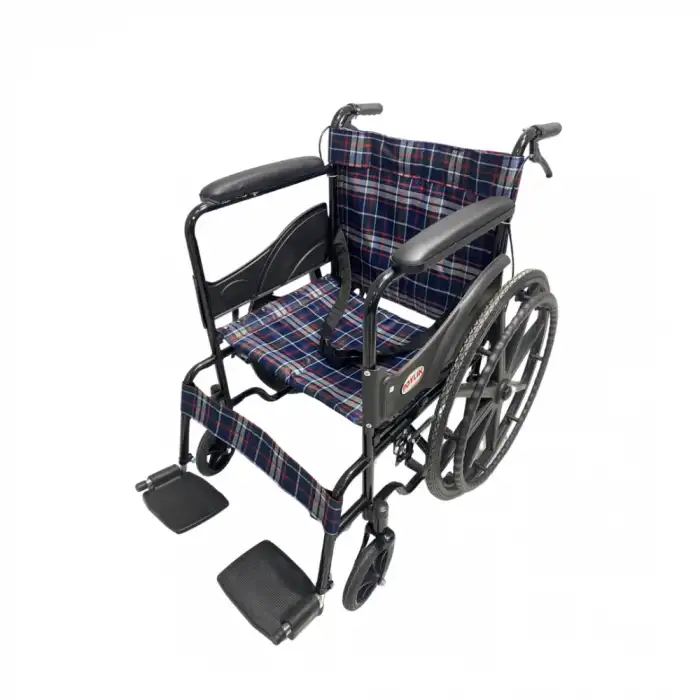 Poylin Ekonomik Tekerlekli Sandalye | Çelik Şase, Katlanabilir ve Antibakteriyel Döşeme P100