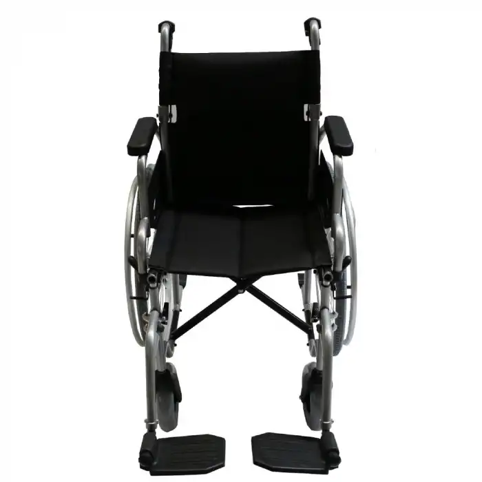 Poylin Refakatçi Frenli Manuel Tekerlekli Sandalye | Katlanabilir Çelik Şase, 35 cm Oturma Genişliği, Antibakteriyel Döşemeli P120