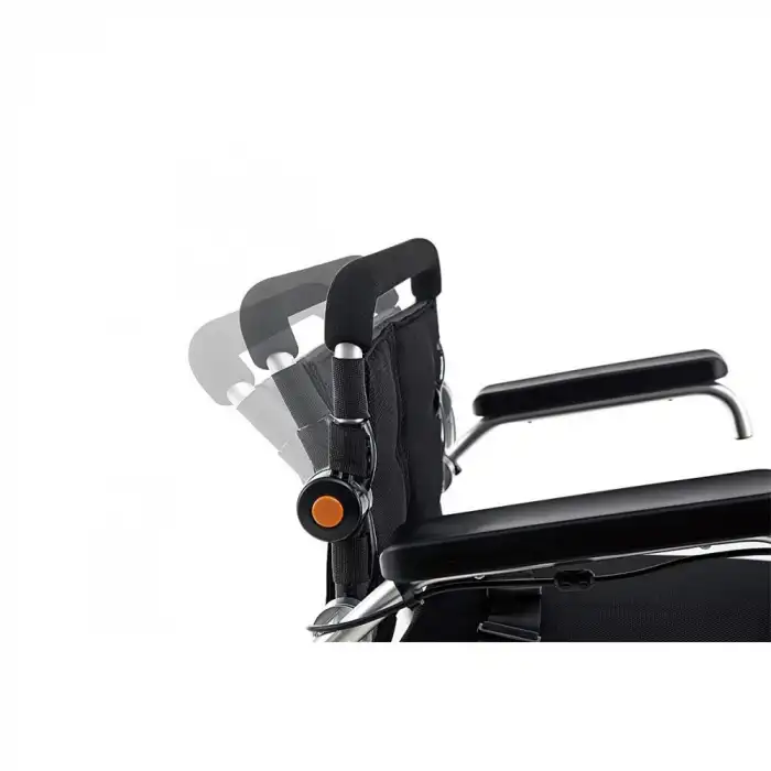 Poylin Akülü Tekerlekli Sandalye | Katlanabilir Alüminyum Şase, Sırt Kırılabilir, Sepetli P208