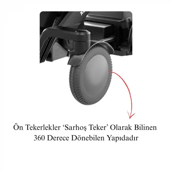 Poylin Akıllı Tekerlekli Sandalye | Otomatik Eğim Ayarlı, Katlanabilir, 360° Manevralı P212 XSTO M4U