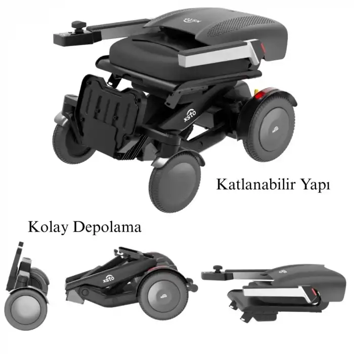 Poylin Akıllı Tekerlekli Sandalye | Otomatik Eğim Ayarlı, Katlanabilir, 360° Manevralı P212 XSTO M4U