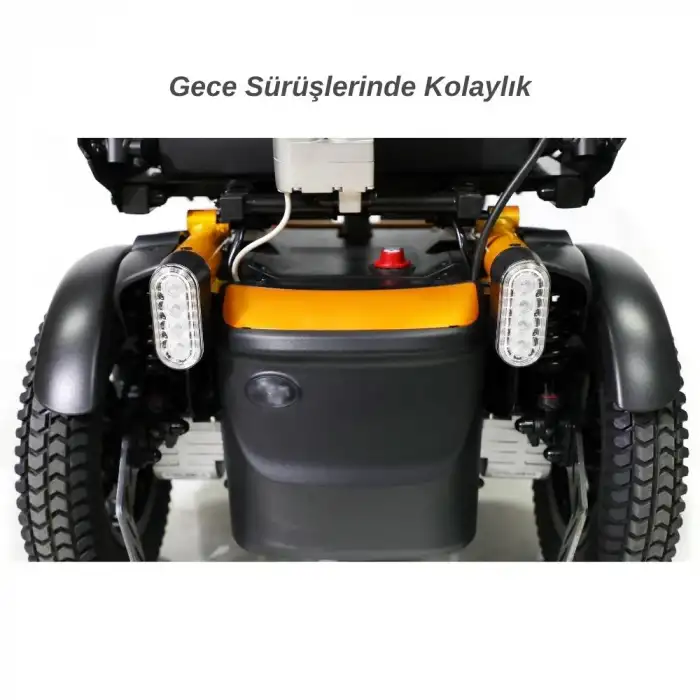 Poylin Fonksiyonel Akülü Tekerlekli Sandalye Mavi | Ayarlanabilir Oturum Genişliği, 45 Km Menzil, Elektromanyetik Fren P267