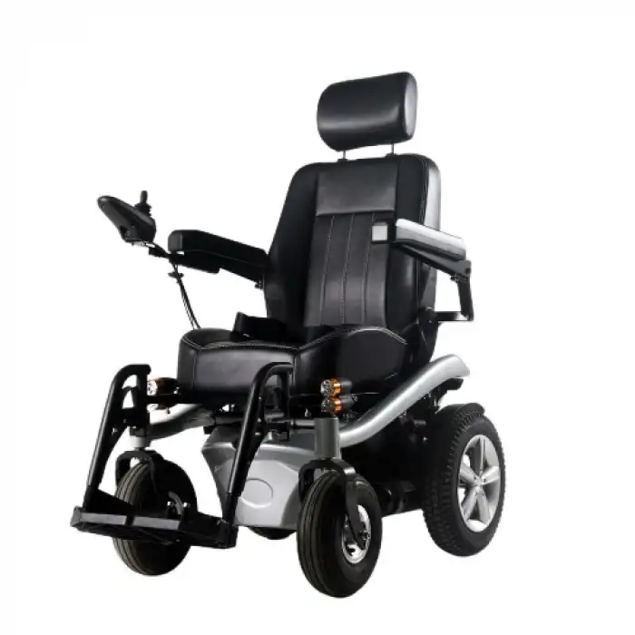 Poylin Arazi Tip Akülü Tekerlekli Sandalye | Kaptan Koltuklu, Sırt Yatar, 15 cm Engel Atlama P268