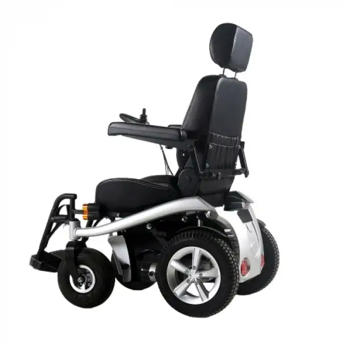 Poylin Arazi Tip Akülü Tekerlekli Sandalye | Kaptan Koltuklu, Sırt Yatar, 15 cm Engel Atlama P268