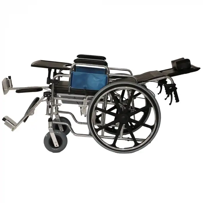 Poylin Banyo Tuvalet Sandalyesi | Sırt Yatar, Ayak Kalkar, Katlanabilir Çelik Gövde P615