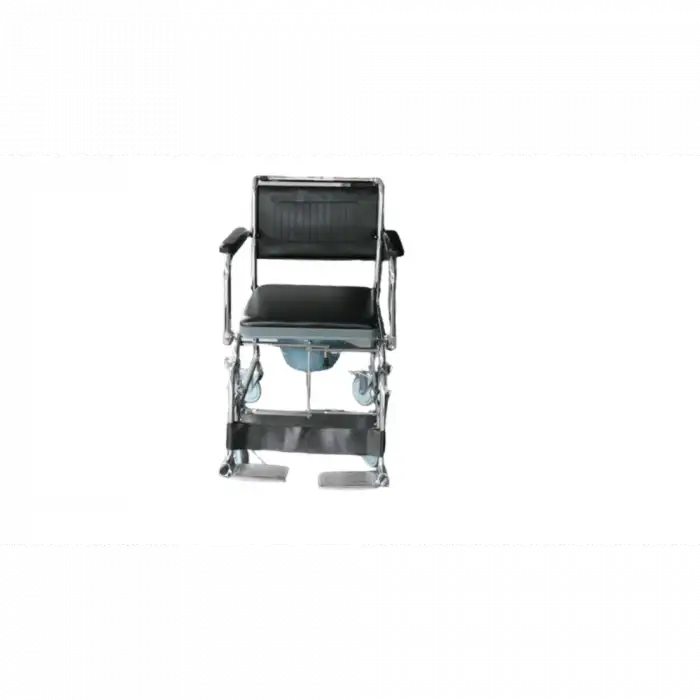 Poylin Banyo Tuvalet Sandalyesi | Katlanabilir Çelik Şase, Anti Bakteriyel Döşeme, Hareketli Kolçaklı P689