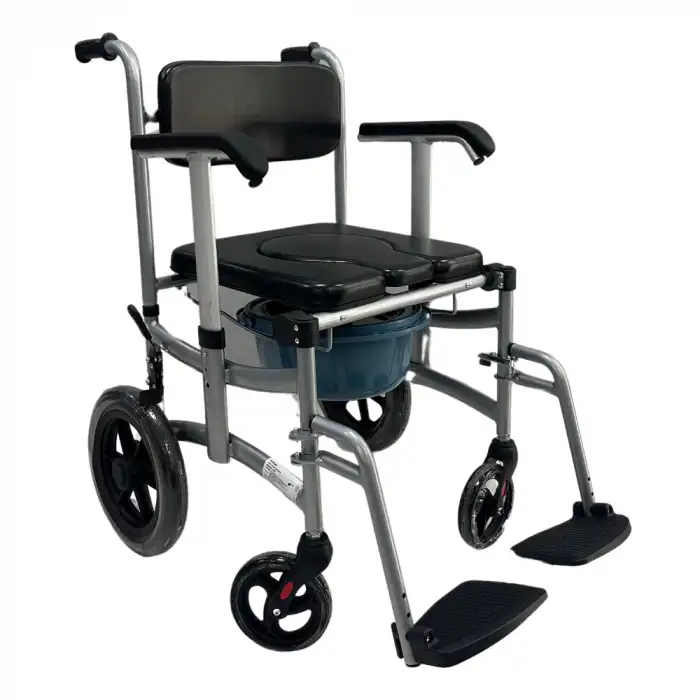 Poylin Banyo ve Tuvalet Sandalyesi | Alüminyum Gövde, Önden Çekilebilir Klozet Kapaklı, Katlanabilir P690