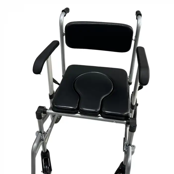 Poylin Banyo ve Tuvalet Sandalyesi | Alüminyum Gövde, Önden Çekilebilir Klozet Kapaklı, Katlanabilir P690