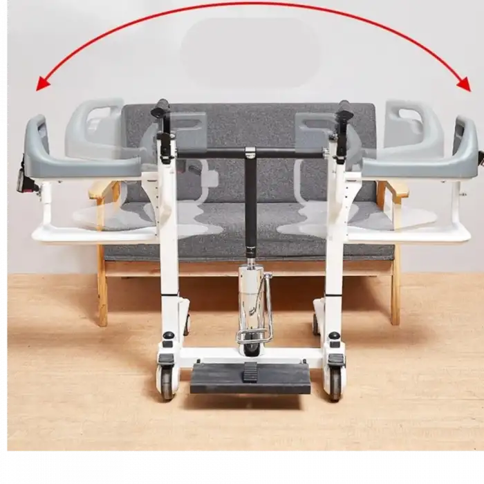 Poylin Banyo-Tuvalet Özellikli Transfer Sandalyesi | Hidrolik Yükseklik Ayarlı, Krom-Nikelaj Kaplama, 120 Kg Taşıma Kapasiteli P770