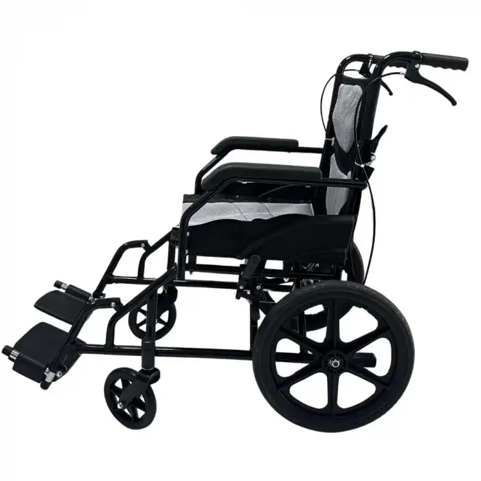 Poylin Refakatçi Tekerlekli Sandalye | Katlanabilir Çelik Gövde, Refakatçi Frenli, Hafif ve Kompakt Yapılı P805