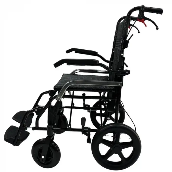 Poylin Refakatçi Tekerlekli Sandalye | Katlanabilir Alüminyum Şase, Refakatçi Frenli, Hafif ve Portatif P806K