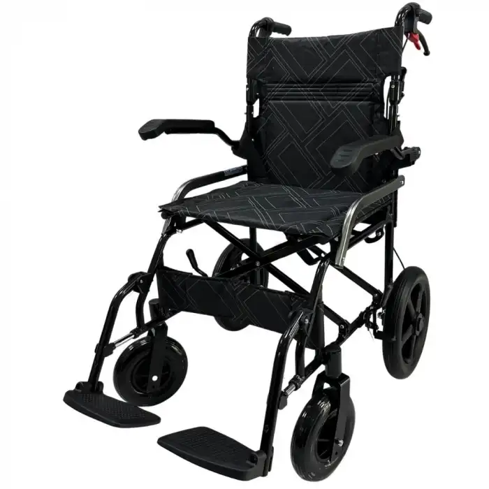 Poylin Refakatçi Tekerlekli Sandalye | Katlanabilir Alüminyum Şase, Refakatçi Frenli, Hafif ve Portatif P806K