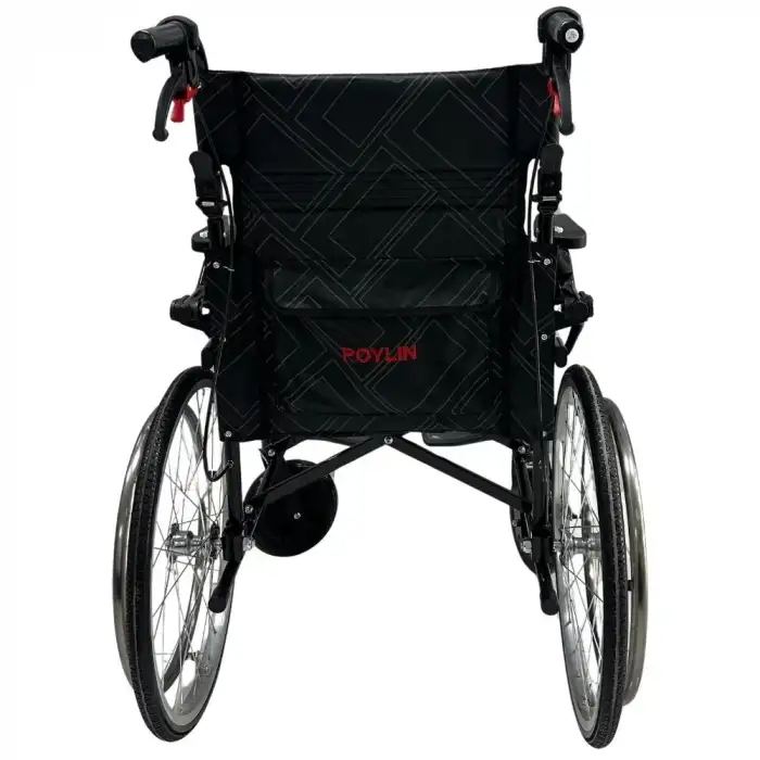 Poylin Tekerlekli Refakatçi Tekerlekli Sandalye | Katlanabilir Alüminyum Şase, Refakatçi Frenli, Hafif ve Portatif P807K