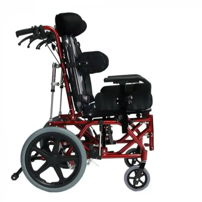 Poylin Spastik Çocuk Tekerlekli Sandalye | Tam Yatarlı, Tilt Özellikli, Baş ve Yan Destekli P958C