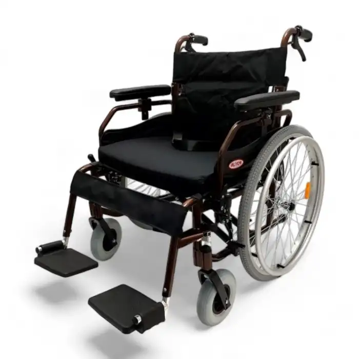 Poylin Alüminyum Hafif Tekerlekli Sandalye | Yüksekliği Ayarlanabilir Kolçak, Bas-Çıkar Teker, Visco Minderli P967