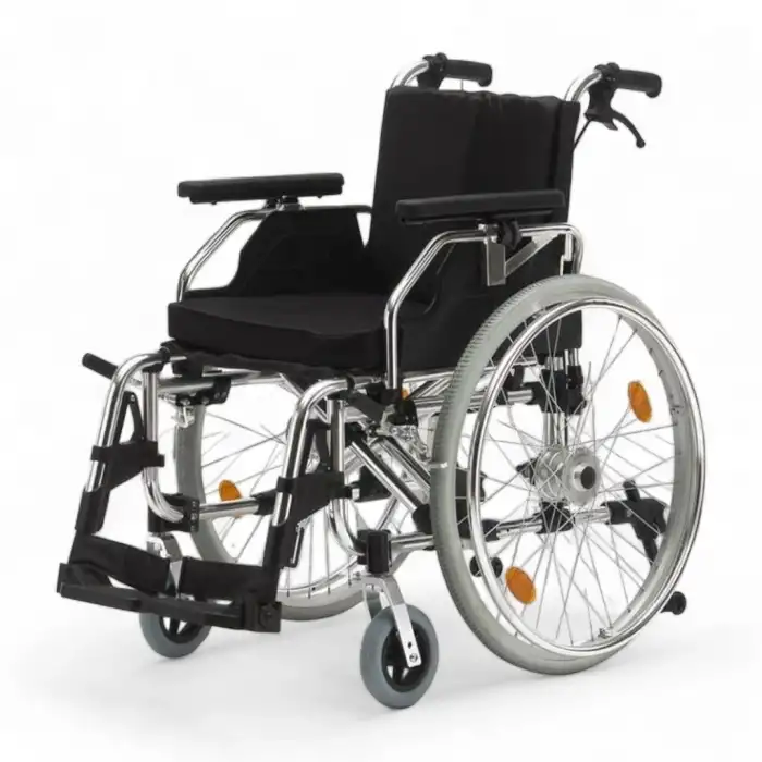 Poylin Alüminyum Hafif Tekerlekli Sandalye | Yüksekliği Ayarlanabilir Kolçak, Bas-Çıkar Teker, Visco Minderli P967