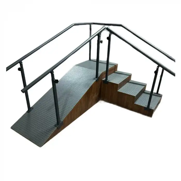 Rampalı Kaymaz Taban Egzersiz Kürsüsü | Ayarlanabilir El Tutma Barı ve Kaymaz Basamak Sistemi