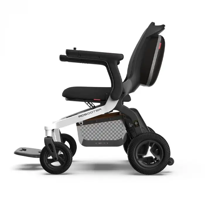 Robooter Akülü Tekerlekli Sandalye Gri | Hafif Alüminyum Gövde, Fırçasız Motor ve 25 km Menzilli Ergonomik Sürüş Desteği E40-20