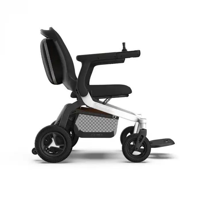 Robooter Akülü Tekerlekli Sandalye Gri | Hafif Alüminyum Gövde, Fırçasız Motor ve 25 km Menzilli Ergonomik Sürüş Desteği E40-20