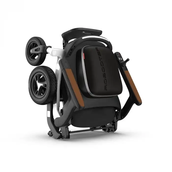 Robooter Akülü Tekerlekli Sandalye Gri | Hafif Alüminyum Gövde, Fırçasız Motor ve 25 km Menzilli Ergonomik Sürüş Desteği E40-20