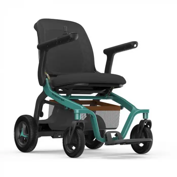 Robooter Akülü Tekerlekli Sandalye Yeşil | Hafif Alüminyum Gövde, Fırçasız Motor ve 25 km Menzilli Ergonomik Sürüş Desteği E40-20