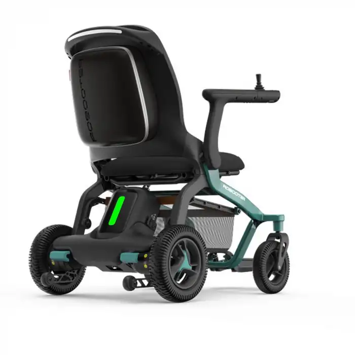 Robooter Akülü Tekerlekli Sandalye Yeşil | Hafif Alüminyum Gövde, Yüksek Performanslı Fırçasız Motor ve 25 km Menzilli Mobilite Desteği E40-10