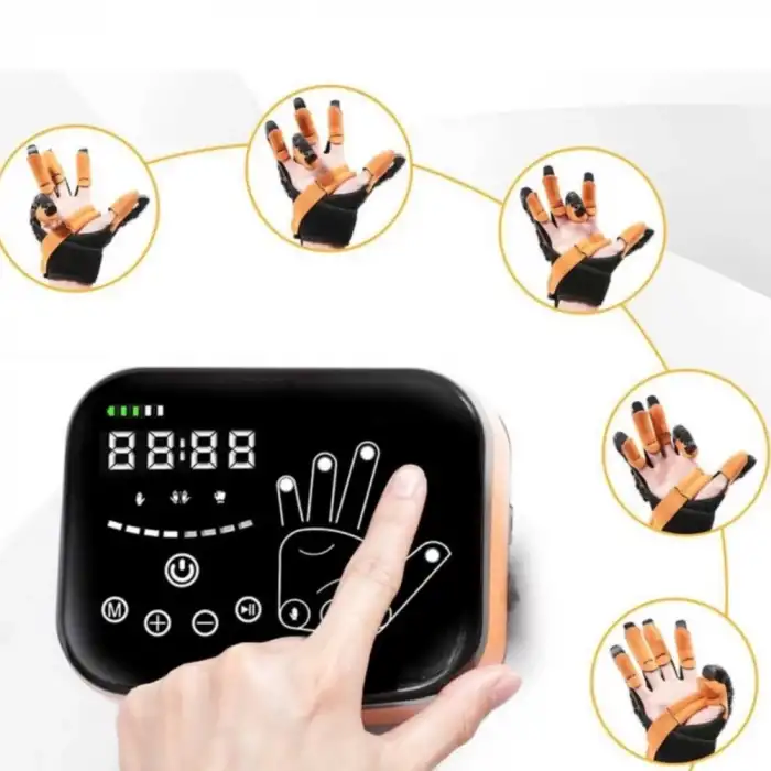 Robotik El Rehabilitasyon Cihazı | Otomatik Çapraz Parmak Egzersizi ile Felç ve Travma Sonrası Hızlı İyileşme Desteği C12 (Çift El)