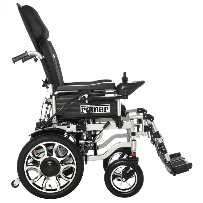 Römer Sırtı Yatarlı Akülü Tekerlekli Sandalye | Ergonomik Sırt Ayarı ve 120Kg Taşıma Kapasitesi R104