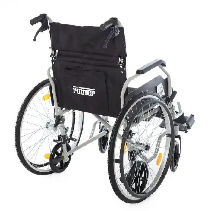 Römer Özellikli Alüminyum Manuel Tekerlekli Sandalye | Katlanabilir ve Baldır Destekli R224