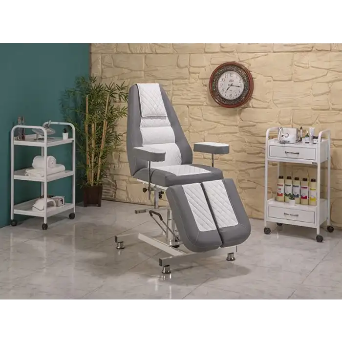 Royal-2 Sırt ve Ayak Kısmı Hareketli Koltuk Gri - Beyaz | Konforlu ve Dayanıklı Tasarım 2424