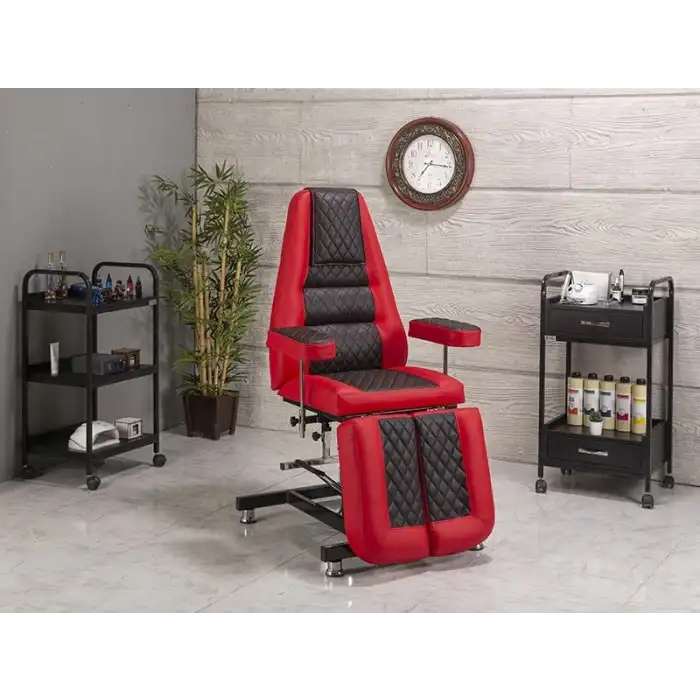 Royal-2 Sırt ve Ayak Kısmı Hareketli Koltuk Kırmızı - Siyah | Konforlu ve Dayanıklı Tasarım 2426