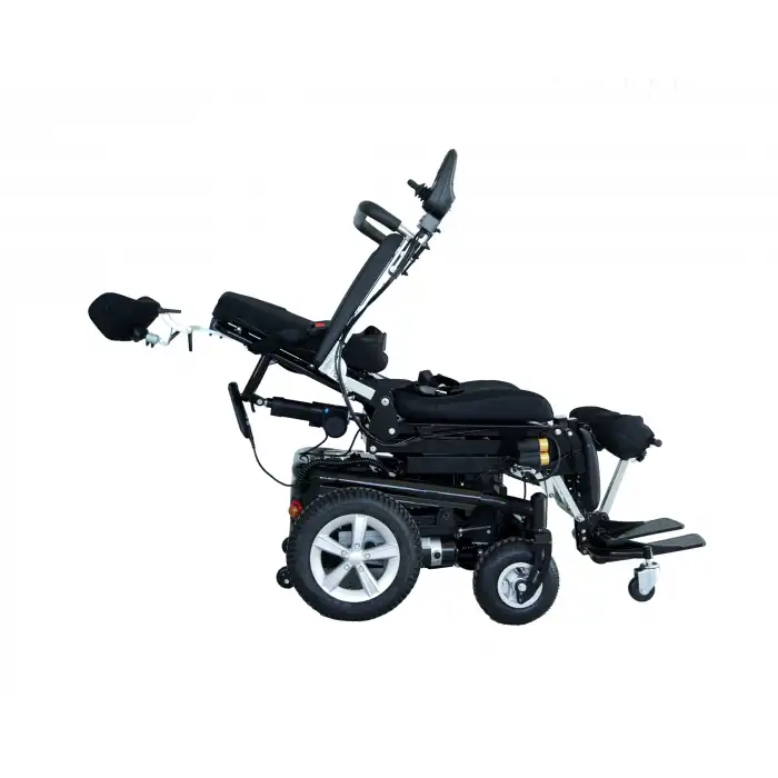 Scuba Ayağa Kaldıran Akülü Tekerlekli Sandalye | Uzun Menzilli Tilt Fonksiyonlu Çelik Gövde S302