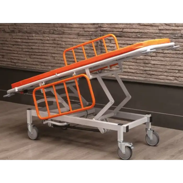 Turuncu Hidrolik Özellikli Hasta Taşıma Sedyesi | Hidrolik Yükseklik, Amortisörlü Sırt ve Trendelenburg TM-C3008