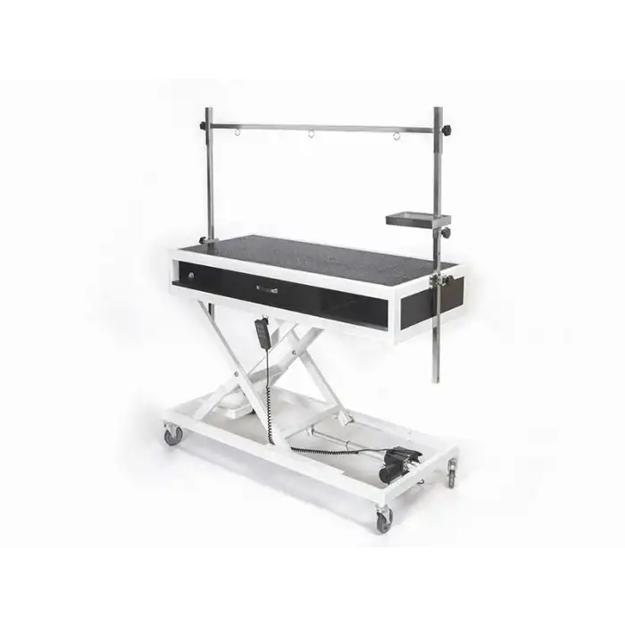 Veteriner Pet Bakım ve Muayene Masası | Elektrikli Yükseklik Ayarlı Çekmeceli Kauçuk Yüzeyli 6010