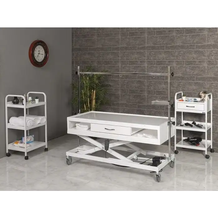 Veteriner Röntgen X-Ray Masası Beyaz | Motorlu Yükseklik Hareketli Plexiglass Üst Tabla 6203