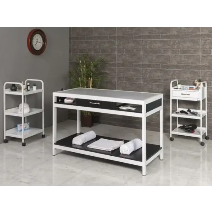 Veteriner Röntgen X-Ray Masası Siyah | Sabit Ayaklı Plexiglass Üst Tabla Ahşap Çekmeceli 6202