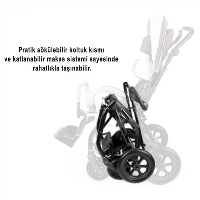 WOLLEX TRIO CP Engelli Puseti | Ayarlanabilir Yapısı ve Katlanabilir Şasesiyle Taşınabilir CP 8901-16