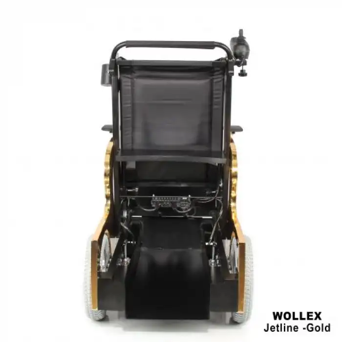 WOLLEX Refakatçi Sürüşlü Akülü Tekerlekli Sandalye | Güçlü Motor ve 250 kg Kapasiteli Jetline Gold
