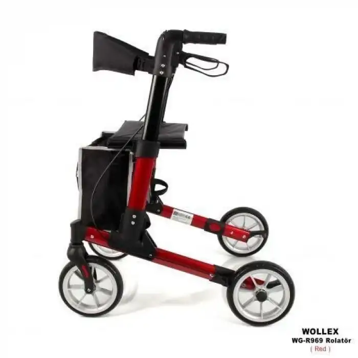 Wollex Alüminyum Rollatör | Ultra Hafif, Katlanabilir ve 120 kg Taşıma Kapasiteli WG-R969