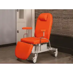 2 Motorlu Kan Alma Koltuğu Turuncu | Motorlu Sırt ve Ayakucu Ayarlı, Ergonomik Destekli TM-A 1022