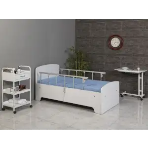 2 Motorlu Kumandalı Elektrikli Hasta Karyolası | Ortopedik Yatak Ahşap Panel, 150 kg Kapasite 5312