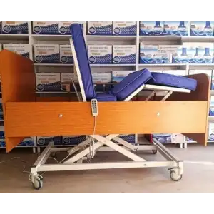 3 Motorlu Ahşap Ev Tipi Hasta Karyolası | 220 Kg Taşıma Kapasiteli, Ayarlanabilir ve Konforlu