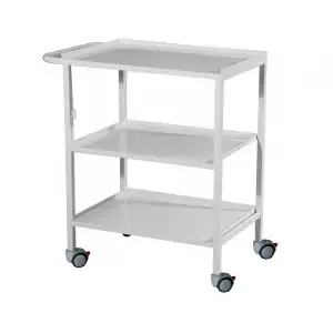 3 Raflı Pansuman Arabası | Antibakteriyel Metal Gövde, Antistatik Tekerlekli, İtme Kollu E-250