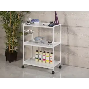 Aras-3 Cihaz Taşıma Ve Setup Sehpası Beyaz | 3 Raflı Küvetli Metal Gövde Elektrostatik Boyalı 4079