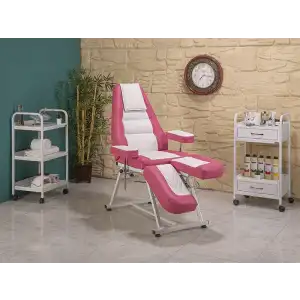 Anka-2 Sırt ve Ayak Kısmı Hareketli Koltuk Pembe - Beyaz | Ergonomik Konforlu Tasarım 2213