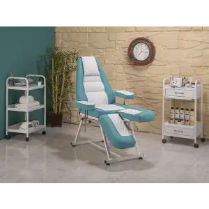 Anka-2 Sırt ve Ayak Kısmı Hareketli Koltuk Turkuaz - Beyaz | Ergonomik Konforlu Tasarım 2212