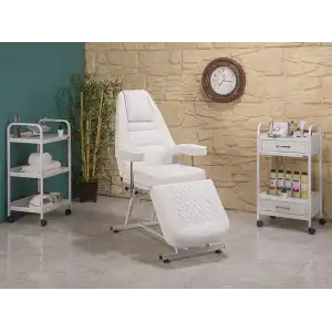 Anka Sırt ve Ayak Kısmı Hareketli Koltuk Beyaz | Estetik Tasarım ve Dayanıklı Yapı 2201